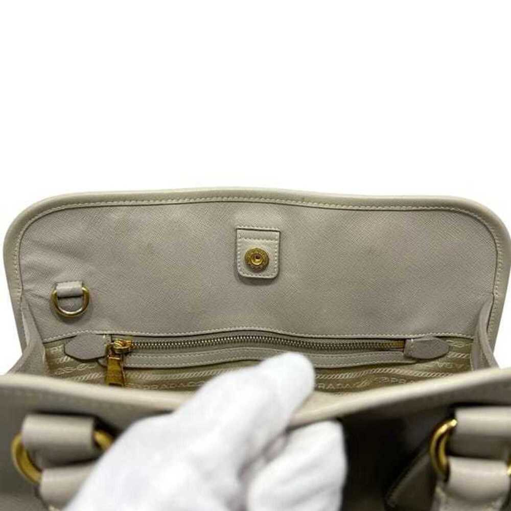 PRADA Cream Leather Saffiano Shoulder Bag - Picture 10 of 11